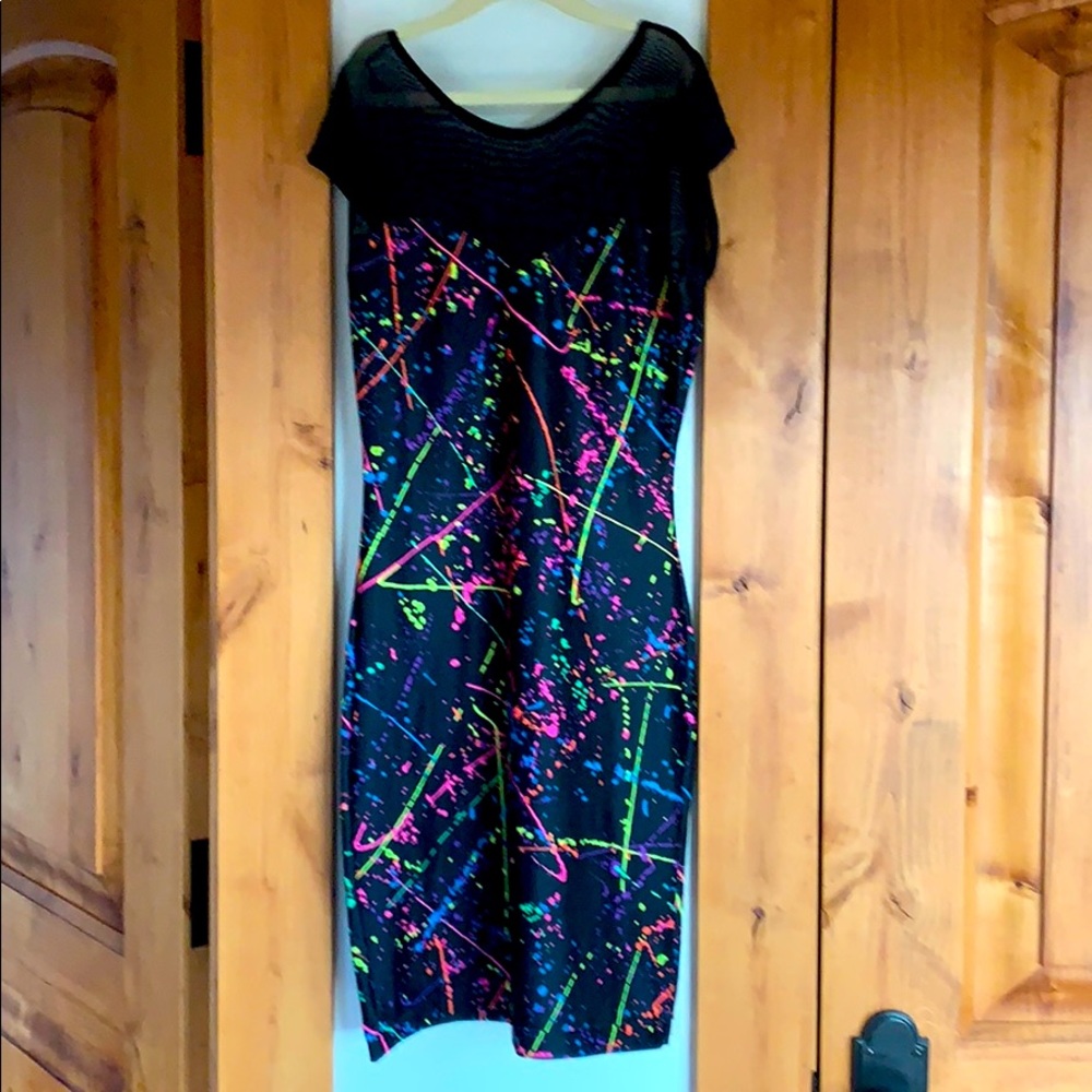 American Apparel spandex splatter paint dress